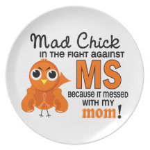 Mad Chick 2 Mom Multiple Sclerosis MS Plates