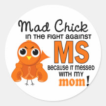 Mad Chick 2 Mom Multiple Sclerosis MS Sticker