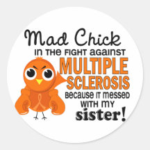 Mad Chick 2 Sister Multiple Sclerosis MS Stickers