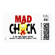 Mad Chick In The Fight AIDS Postage Stamp