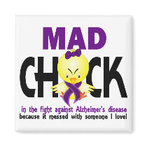 Mad Chick In The Fight Alzheimer’s Disease Refrigerator Magnet