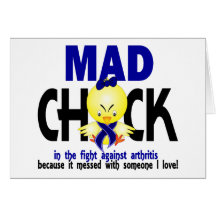 Mad Chick In The Fight Arthritis Greeting Cards