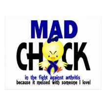 Mad Chick In The Fight Arthritis Postcards