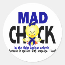 Mad Chick In The Fight Arthritis Sticker