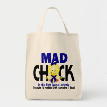 Mad Chick In The Fight Arthritis Tote Bag