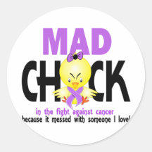 Mad Chick In The Fight Cancer Round Stickers
