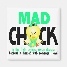 Mad Chick In The Fight Celiac Disease Magnet