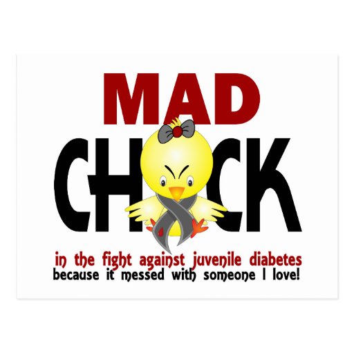 Mad Chick In The Fight Juvenile Diabetes Postcards