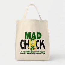 Mad Chick In The Fight Liver Cancer Tote Bag