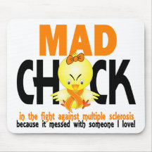 Mad Chick In The Fight Multiple Sclerosis Mouse Pads