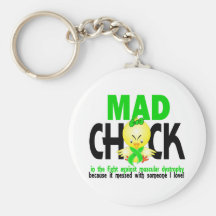 Mad Chick In The Fight Muscular Dystrophy Keychain