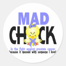 Mad Chick In The Fight Prostate Cancer Stickers