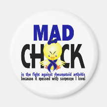Mad Chick In The Fight Rheumatoid Arthritis Fridge Magnets