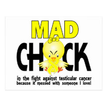 Mad Chick In The Fight Testicular Cancer Post Card