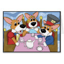 Mad Corgi Tea Party Card