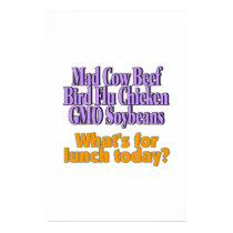 Mad Cow Beef, Bird Flu Chicken, GMO Soybeans. posters