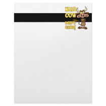 MAD COW DONT CARE FUNNY ANIMAL HUMOR CUSTOMIZED LETTERHEAD