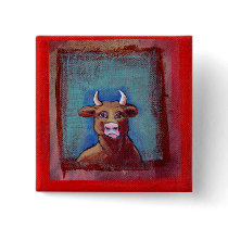 Mad Cow - Indignant upset emotional cow ART buttons