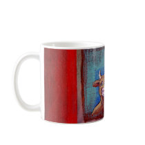 Mad Cow - Indignant upset emotional cow ART mugs