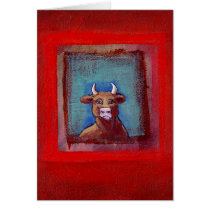 Mad Cow sad indignant upset emotional cow ART cards