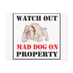 Mad Dog On Property Postcards