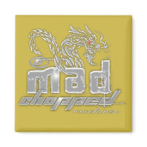 MAD DRAGON CHROME FRIDGE MAGNET