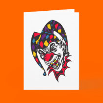 mad evil jester clown cards