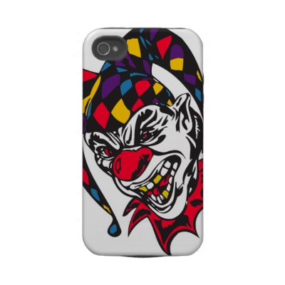 mad evil jester clown tough iphone 4 covers Casemate_case