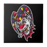 mad evil jester clown ceramic tile