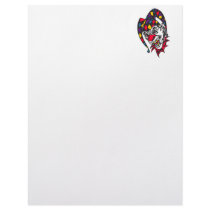 mad evil jester clown letterhead