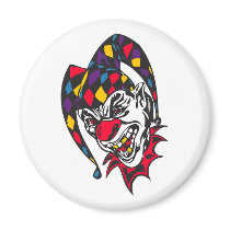 mad evil jester clown magnets