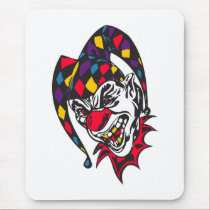 mad evil jester clown mousepads