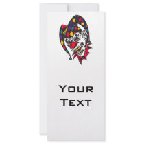 mad evil jester clown custom rack cards