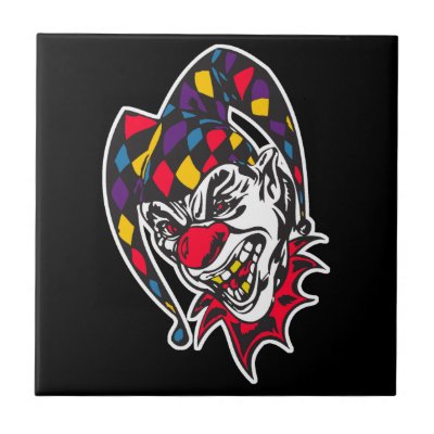 mad evil jester clown ceramic tile Zazzle_tile mad evil jester clown ceramic tile Zazzle_tile