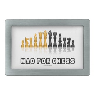 Mad For Chess (Reflective Chess Set) Rectangular Belt Buckles