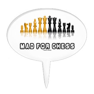 Mad For Chess (Reflective Chess Set) Oval Cake Pick