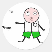 Mad Guy Round Sticker