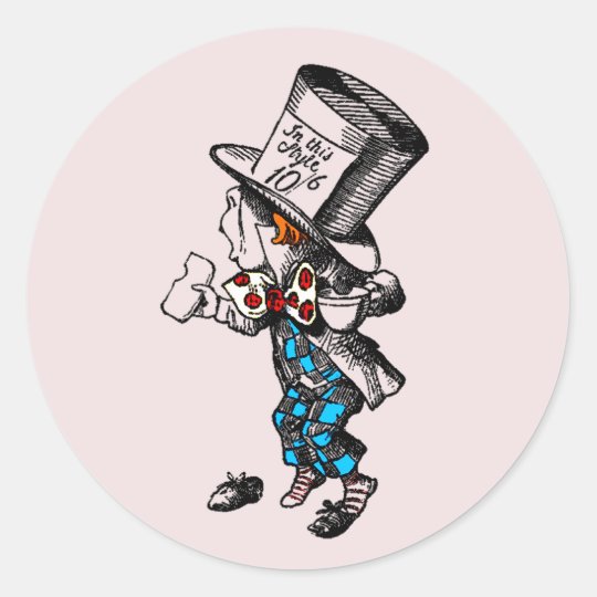 Mad Hatter Alice In Wonderland Classic Round Sticker Zazzle