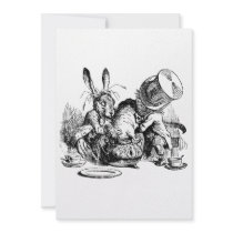 Mad Hatter and March Hare dunking the Dormouse invitations