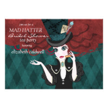 Mad Hatter Bridal Shower Tea Party Invitation