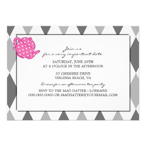 Mad Hatter Bridal Shower Tea Party Invitation