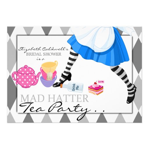 Mad Hatter Bridal Shower Tea Party Invitation