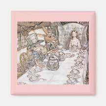 Mad Hatter, Hare and Alice at the Tea Table Refrigerator Magnet