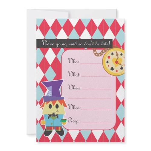Mad Hatter Invitation invitation