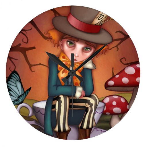 Mad Hatter Large Clock | Zazzle