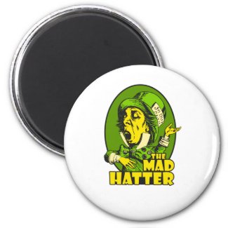 Mad Hatter Logo Yellow Green magnet