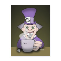 Mad Hatter Postcard by psychoclowns Mad Hatter Postcard
