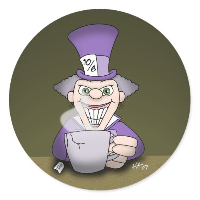 Mad Hatter Stickers by psychoclowns