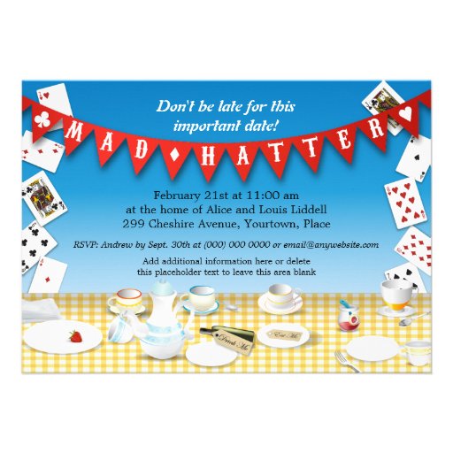 Mad Hatter Tea Party Personalized Invite
