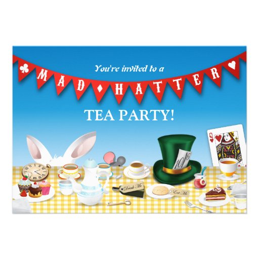 Mad Hatter Tea Party Personalized Invite